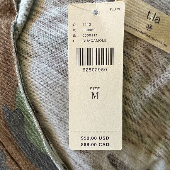 Anthropologie TLA Camouflage Women’s Cotton & Modal Tee - NWT-Size M - Picture 11 of 14